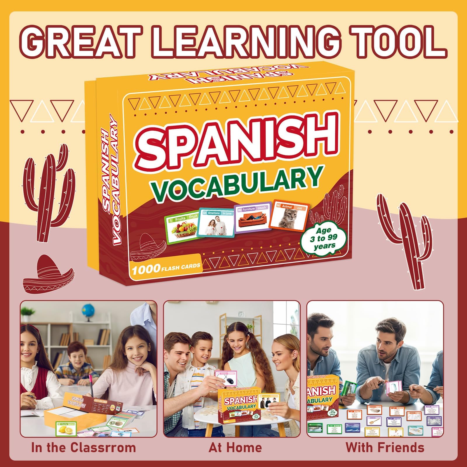 1000 schede flash per vocabolario spagnolo inglese spagnolo frasi di esempio pronunce carte di apprendimento per adulti principianti scuola casa viaggio memoria di riferimento rapido educativo lingua