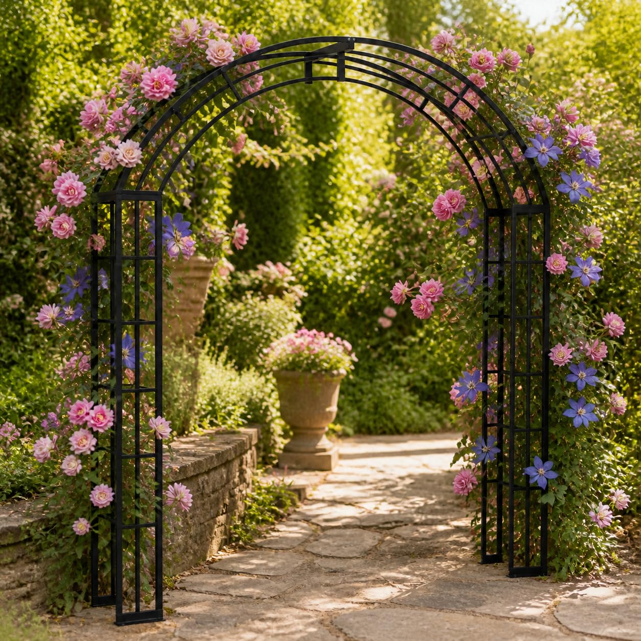 Arco Jardín Metal, Estilo Europeo, Acabado Pintado, coración Jardín, Adorno Terraza, para cultivadores, Size to 3