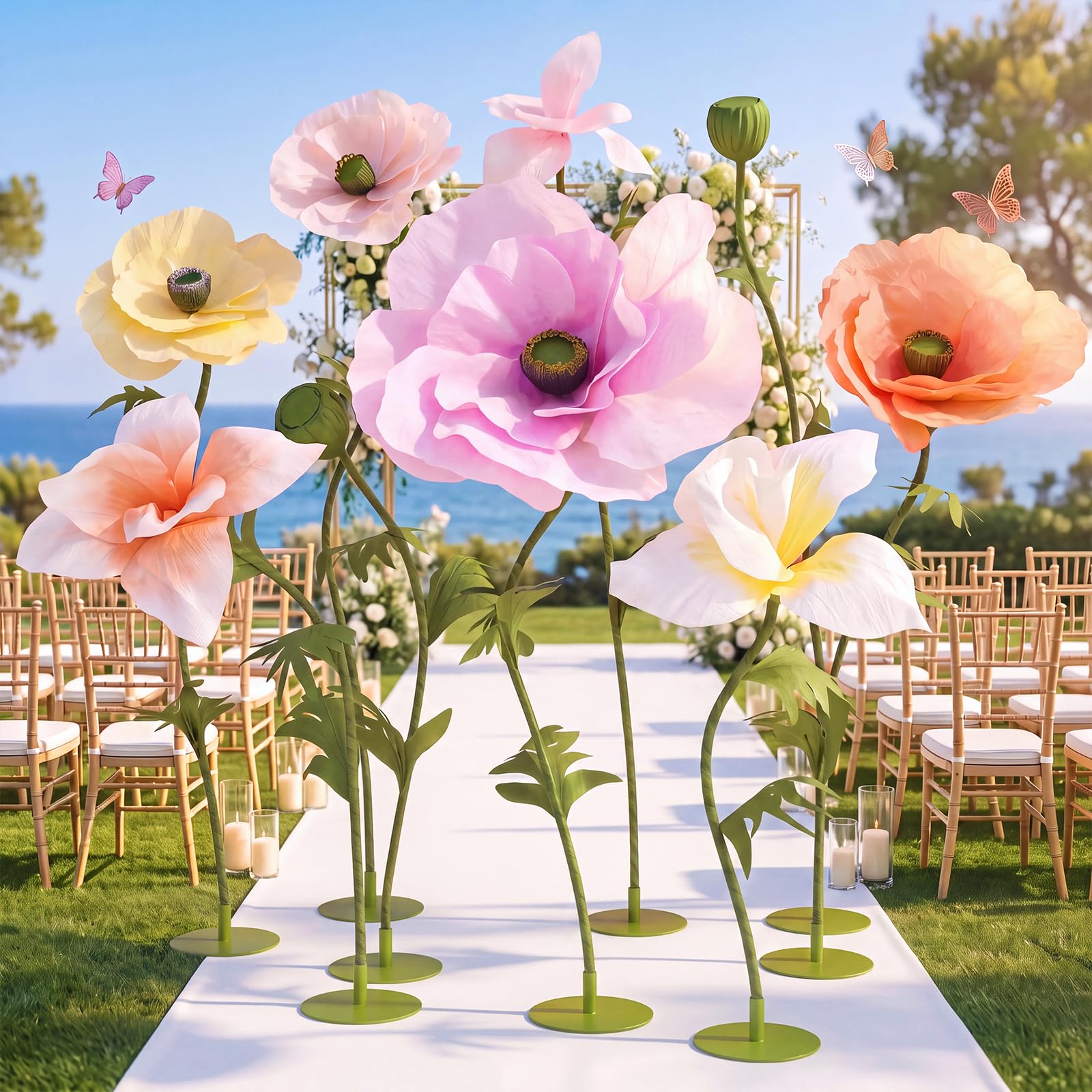 Photo 1 of Hoteam 9 Pcs 6.2 ft Giant Artificial Flowers