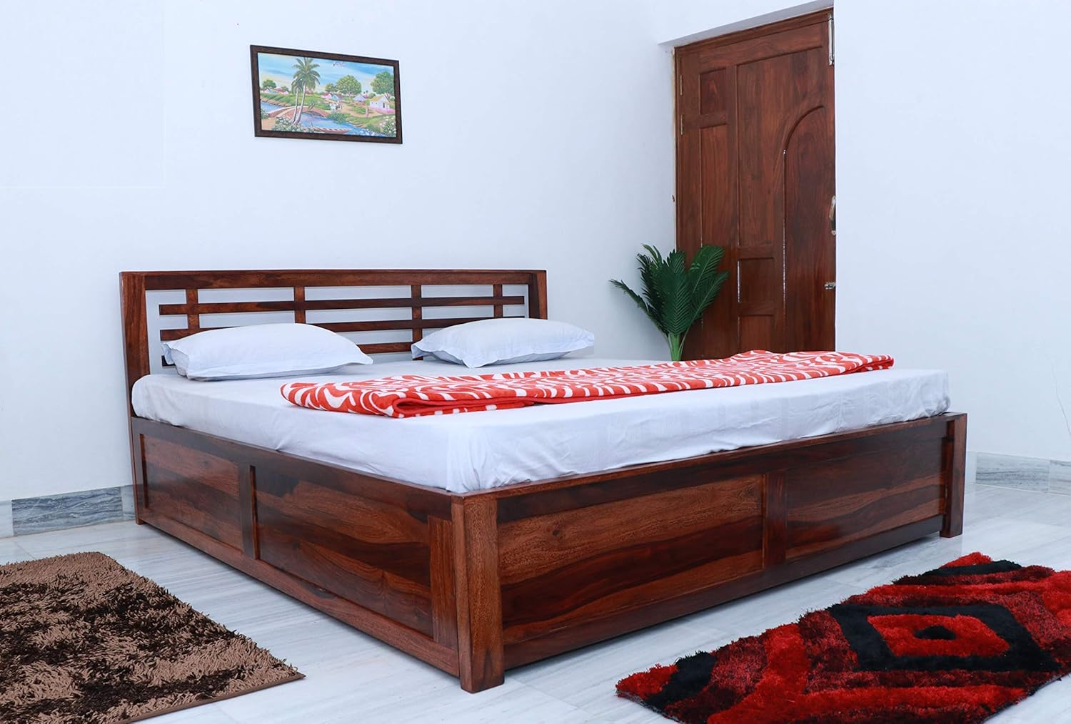Vivek Wood Solid Wood Bed for Bedroom Solid Wood Double Bed Cot King