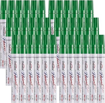 Overseas Green Paint Marker Pens - 36 Pack Oil-Based Permanent Markers Set, Quick Drying, Waterproof, Medium Tip Paint Pens Bulk for Wood, Metal, Rock, Ceramic, Plastic, Canvas, Glass, Rubber