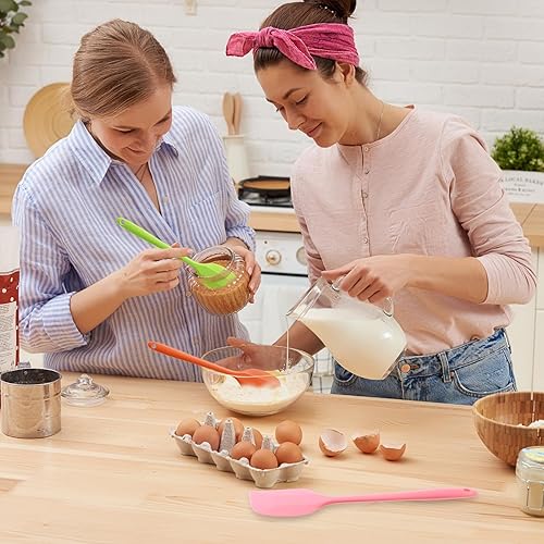 Miniatura 3 de 24 espátulas pequeñas de silicona, raspadores de goma resistentes al calor de 8.3 pulgadas con núcleo de acero inoxidable, herramienta de mezcla