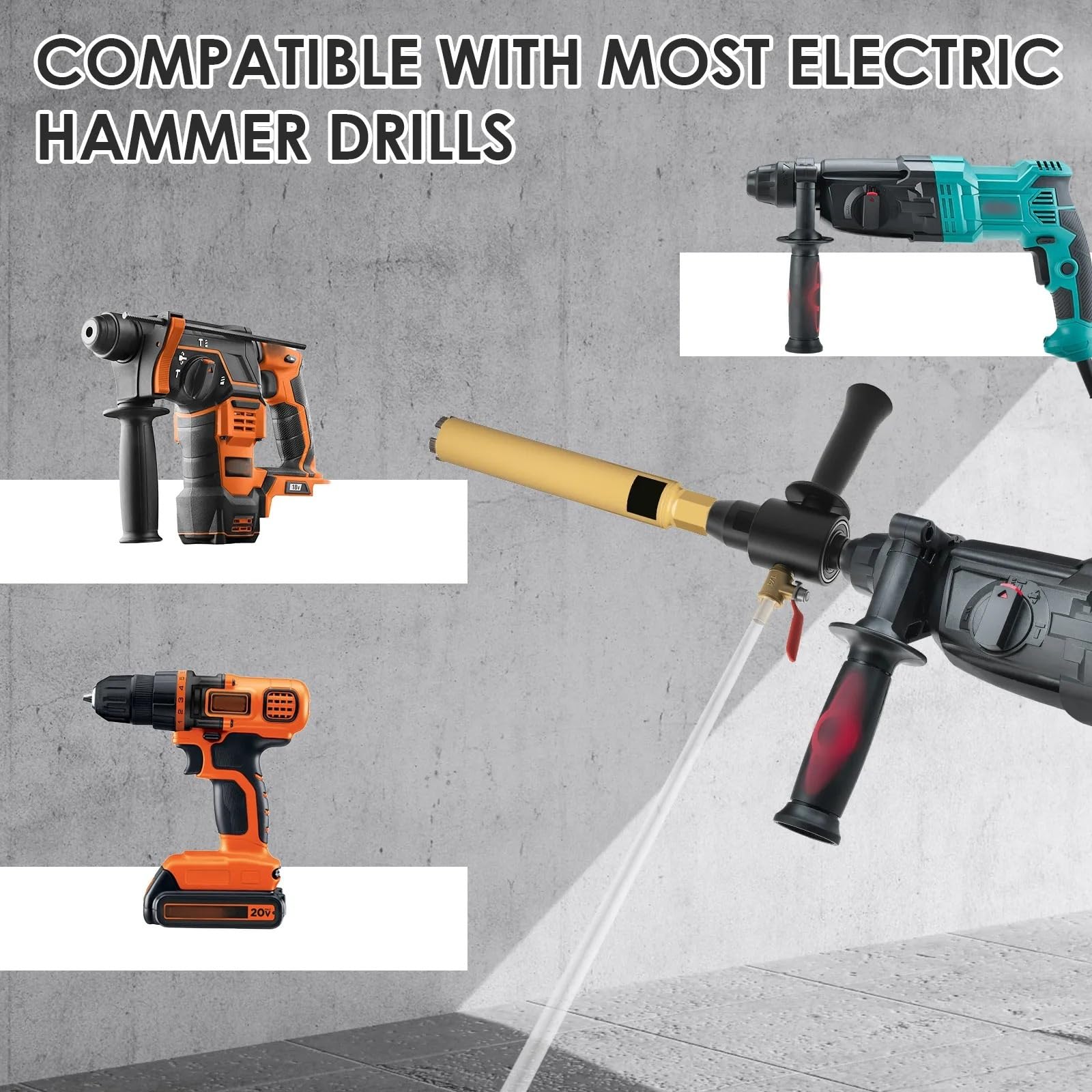 SDS PLUS Drill Adapter Electric Hammer Water Injection Adapter Carbon Steel Hammer Water Injection Converter With 2 Conversion