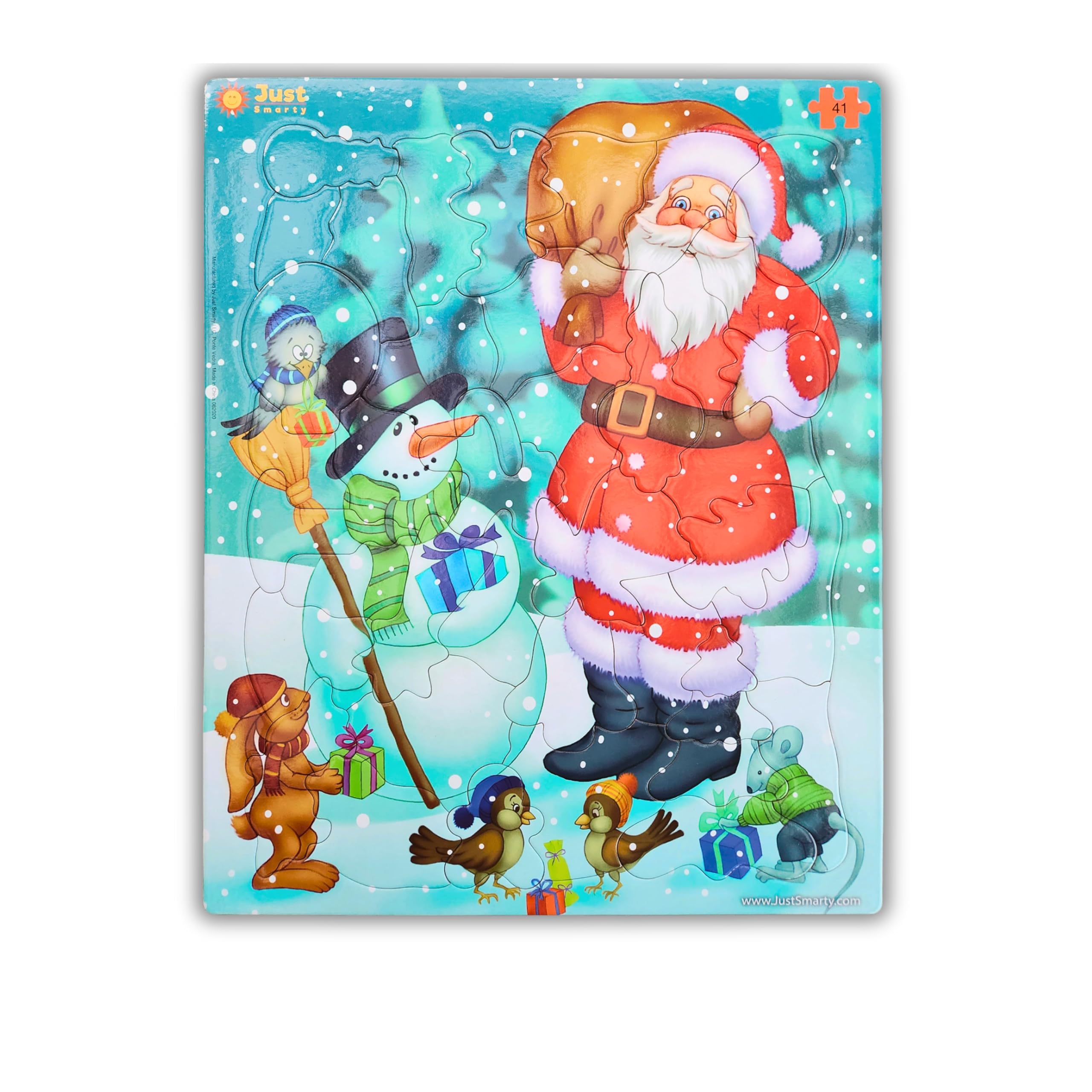 Amazon.com: Just Smarty Santa Christmas Jigsaw Puzzle 41 Pieces