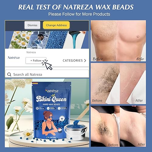 Miniatura 3 de Natreza Bikini Queen - Cuentas de cera dura para depilación Natreza Bikini Queen, 1 libra15.87 oz para todo tipo de piel y cabello, cera gruesa