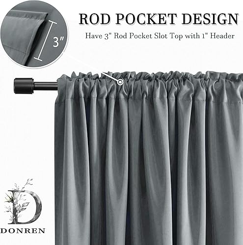 Miniatura 2 de DONREN - Cortinas blackout de 2 paneles con bolsillo para cortinero