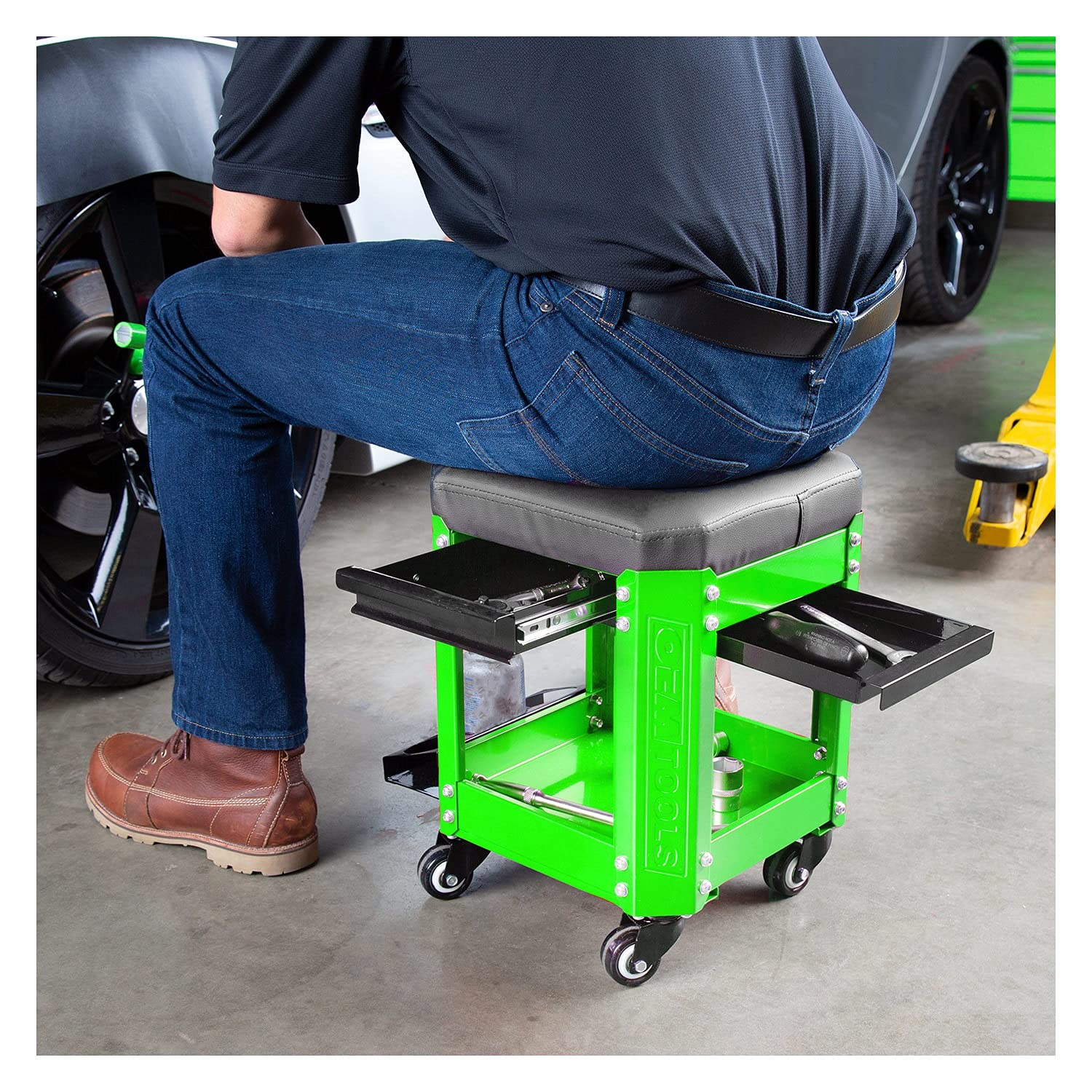 OEMTOOLS 24993 Creeper Seat (Green), Mechanics Stool with