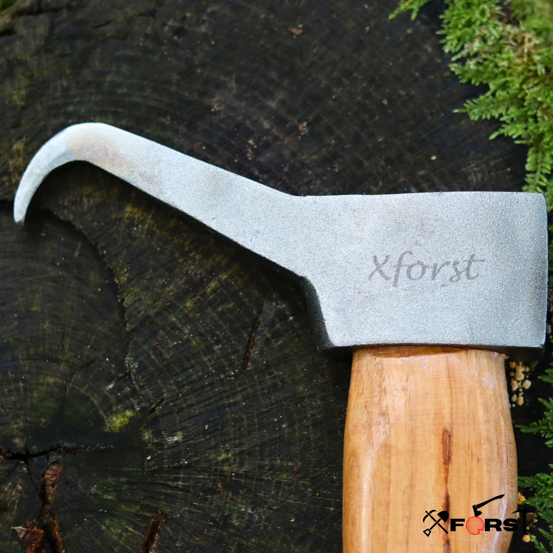 Xforst X-P88 Sapie Sappie idéal pour déplacer et ramasser des bûches et des Morceaux de Bois. Manche en frêne de 80 cm et tête Robuste de 0,8 kg. Utilisation Professionnelle.