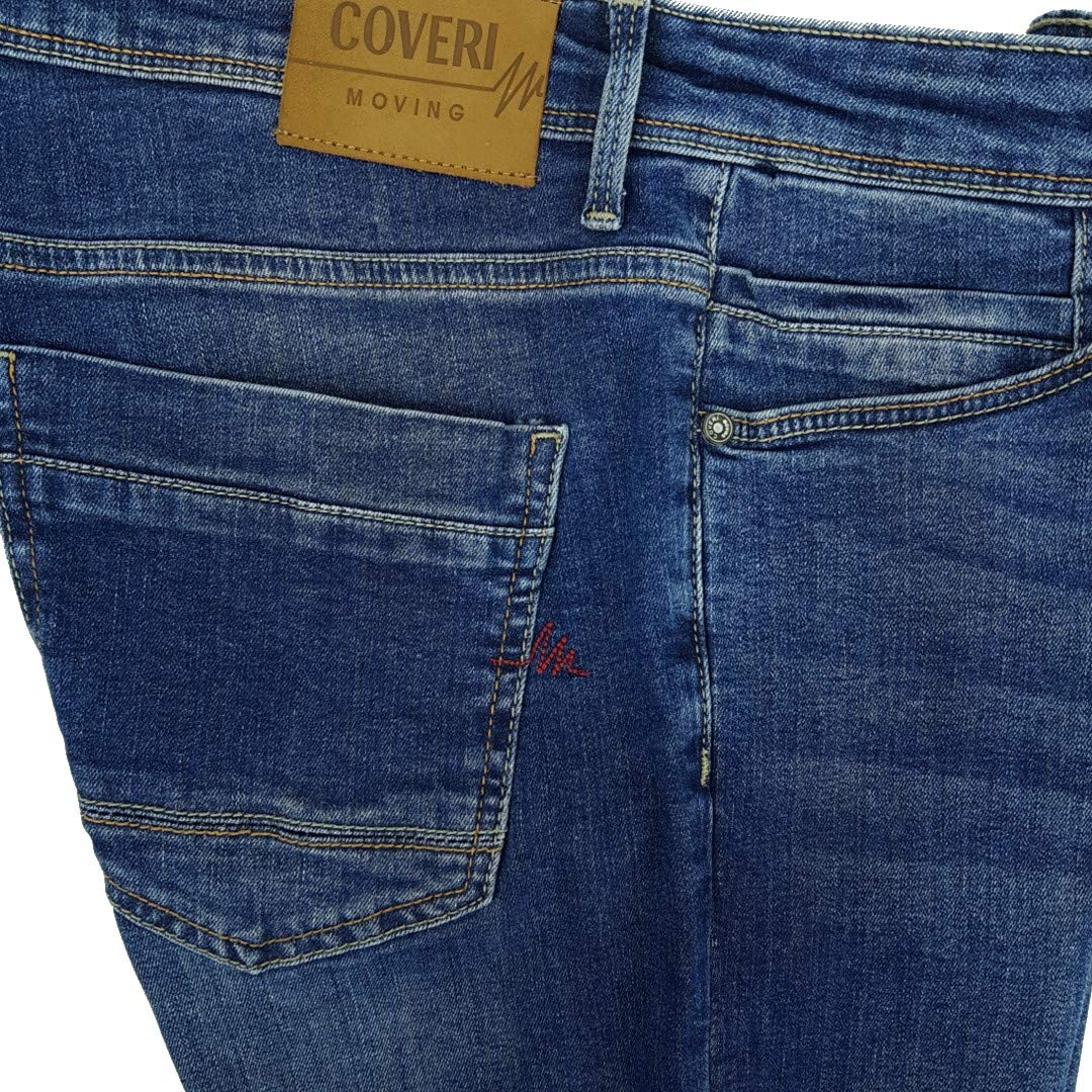 Coveri Jeans Uomo Slim Fit Denim 5 Tasche 46 48 50 52 54 56 58 (56 - Denim)