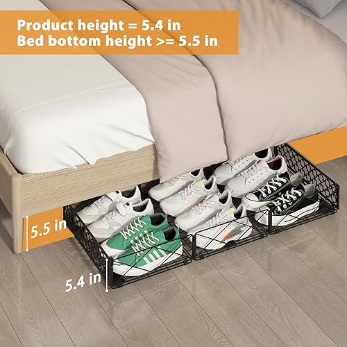 Miniatura 4 de NADAMOO Almacenamiento grande debajo de la cama con ruedas, contenedores de almacenamiento de bajo perfil rodantes debajo de la cama, contenedores