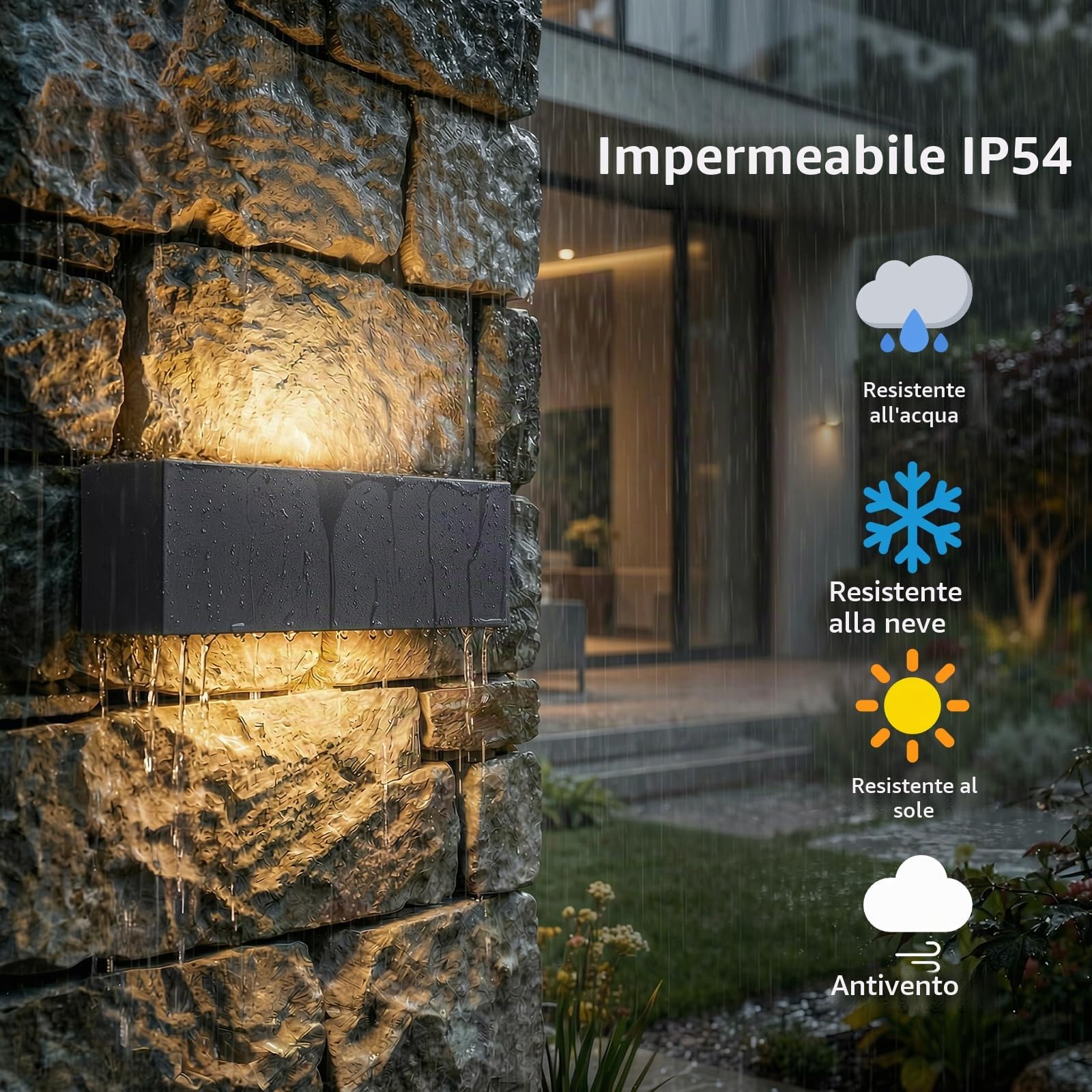 Klighten Applique da Parete per Interni/Esterni Bianco Caldo 3000K G9 Sorgente Luminosa Sostituibile, 27W Lampada da Parete Angolo del Fascio Regolabile Aplique IP54 Impermeabil (Antracite)