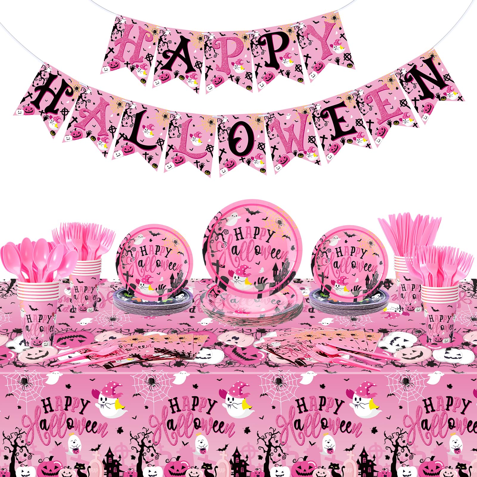 100 Pcs Pink Bow Party Placemats And Drinks Coasters Disposable Coquette Bowknot - View #2