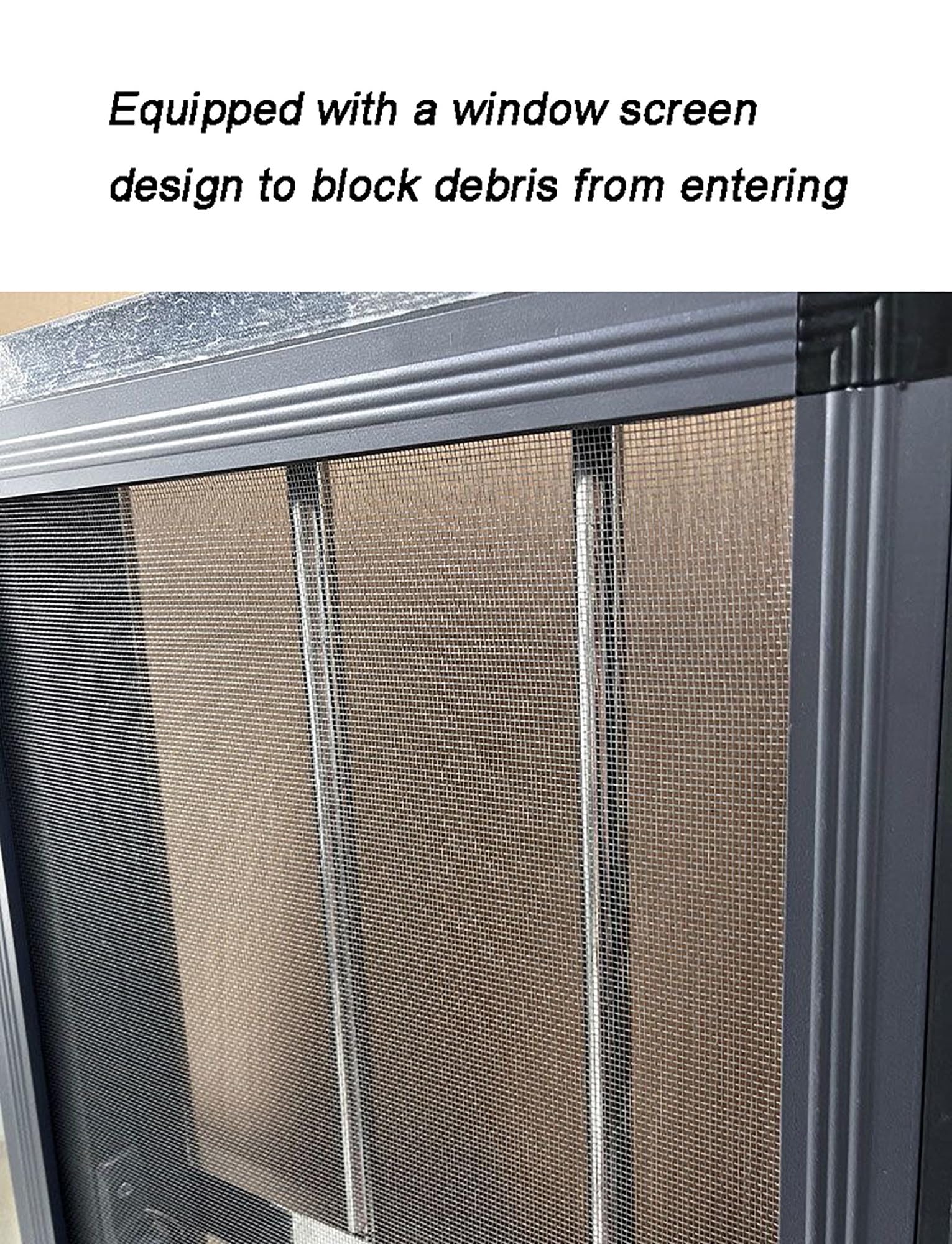 Finestra orizzontale scorrevole per cantina, design in stile fienile con vetro, schermo integrato e blocco di sicurezza per una maggiore sicurezza e ventilazione in bagni, garage, loft