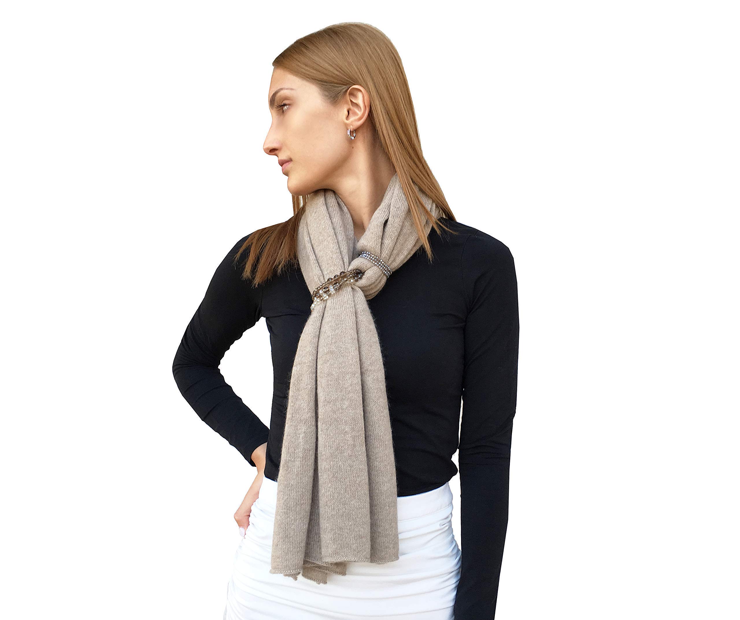 Sciarpa Gioiello Scialle Grande Invernale Donna Cashmere 100%