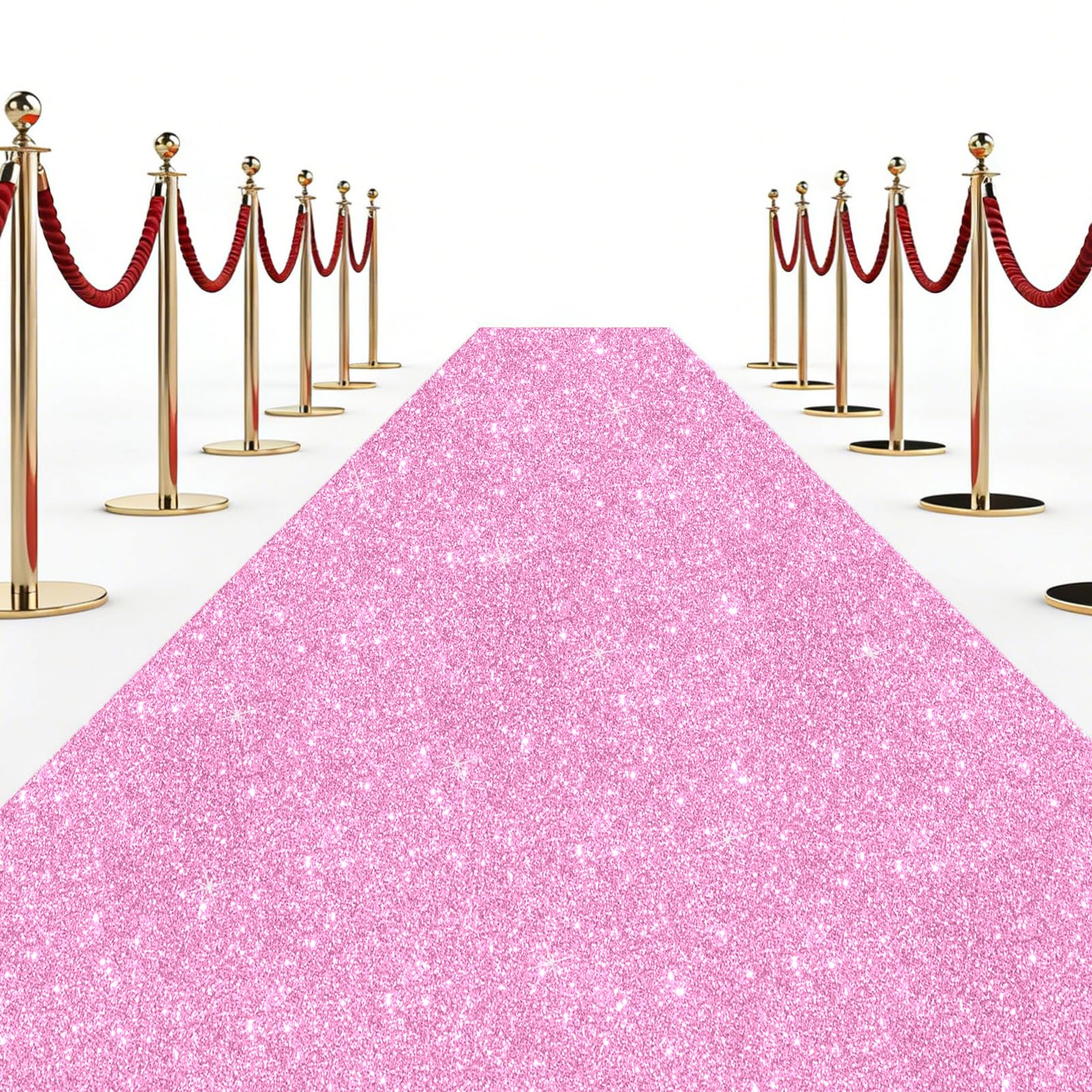 Alfombra con purpurina de 2.6 x 30 pies, alfombra brillante no tejida de alta calidad para bodas, fiestas temáticas de películas y eventos, pasillo para grandes entradas y vibraciones de alfombra roja