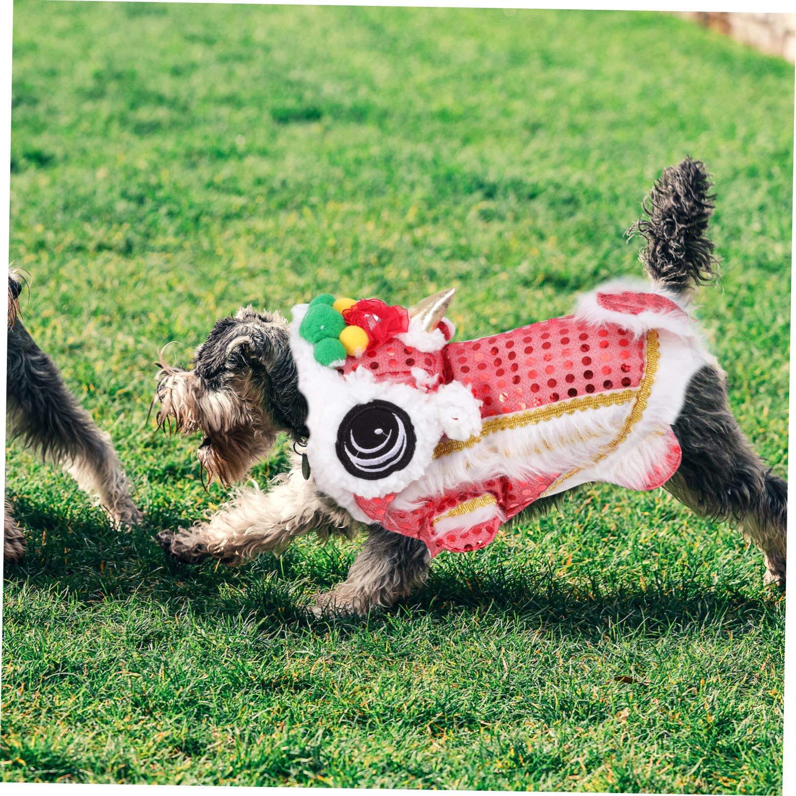 BESPORTBLE 3pezzi Costume Per Cani Per Anno Cinese Abbigliamento Per Animali Domestici Outfit Festivo Con Design Doppia Faccia Adatto Cuccioli Di Piccole Facile Da Indossare e Comodo