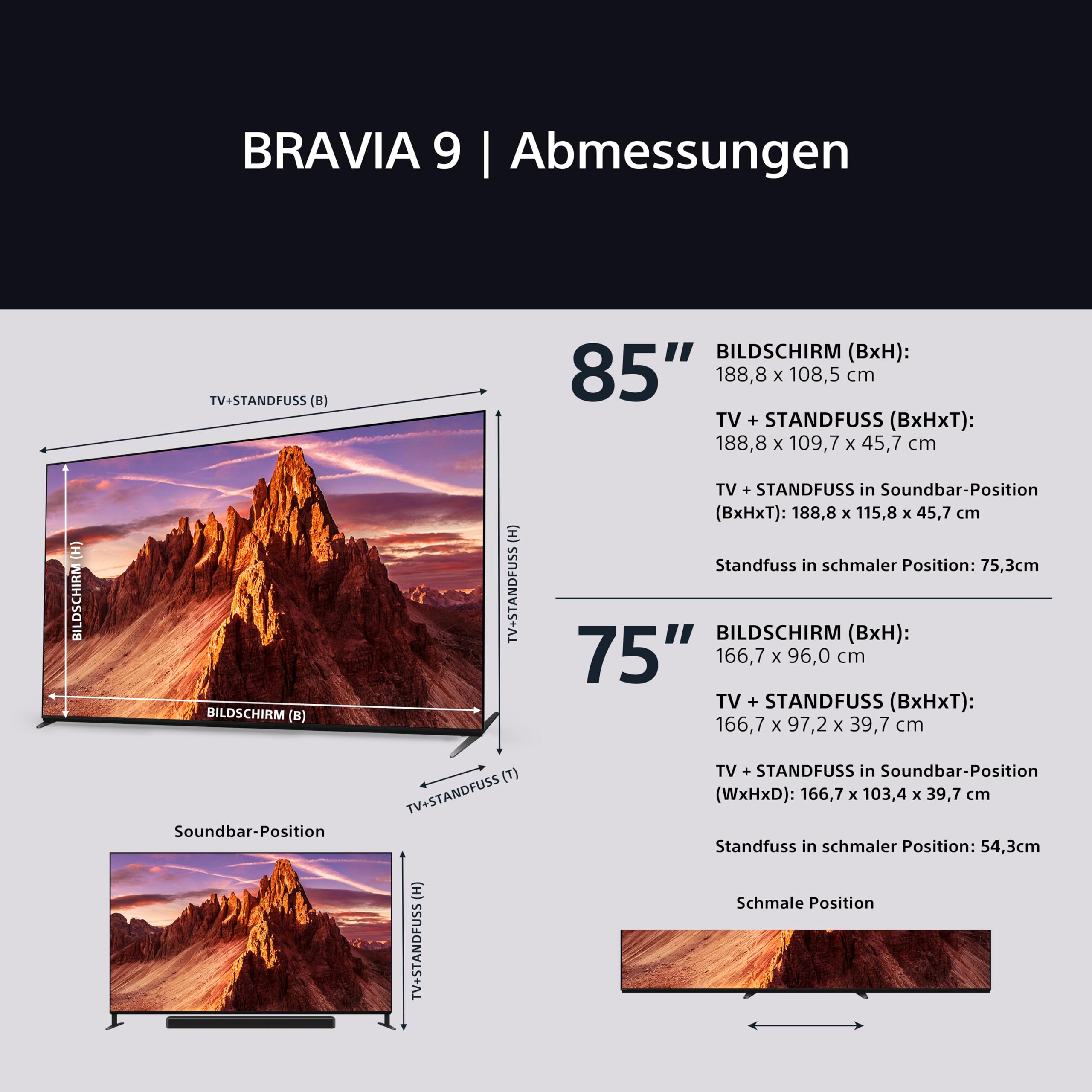 Sony BRAVIA 9 QLED (XR l Mini LED) 75 Zoll 4K HDR Google Smart TV (2024) | Gaming-Funktionen, IMAX Erweitert, Dolby Vision Atmos, Chromecast, AirPlay, 120Hz K75R90 [Energieklasse D]