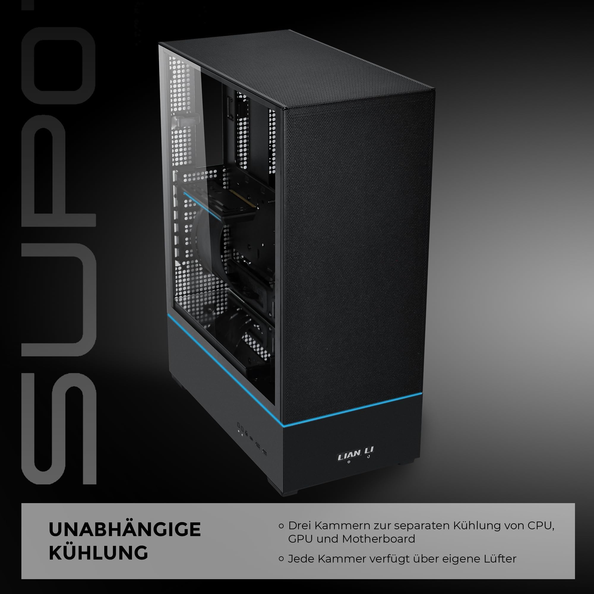 Amazon | LIANLI ミドルタワーPCケース SUP-01 Black 容量45L トリプル