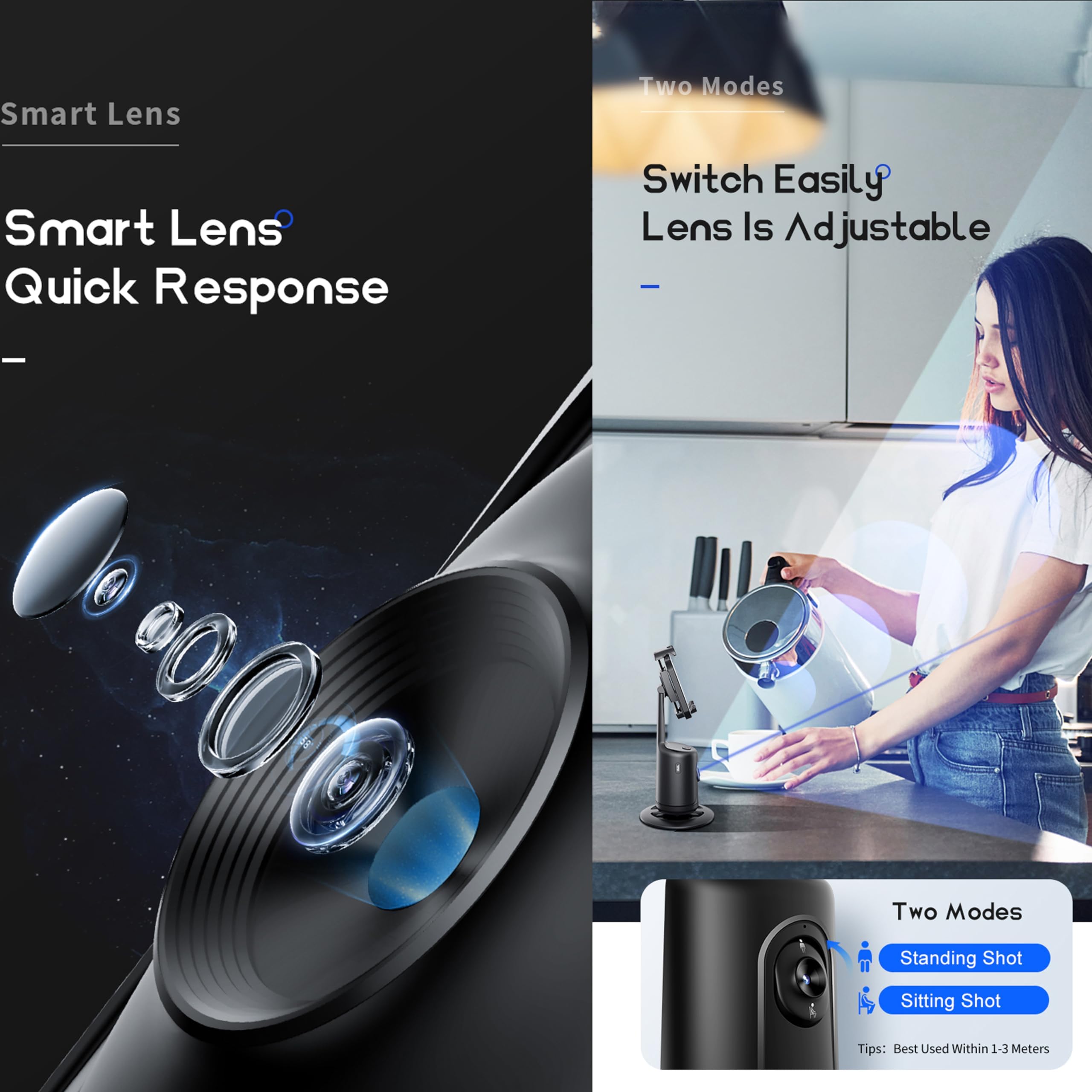 MQOUNY Auto Face Tracking Phone Holder, 360° Rotation Face Body Phone Tripod Smart Shooting Camera Mount with Rechargeable Remote and Light for Live Vlog Streaming Video, Rechargeable: Auto Tracking Phone Holder,360° Rotation Phones Camera Mount Smart Shooting Phone Tracking Holder with Remote Selfie Stick for iPhone Android Stabilizer Shooting Live,No App,Rechargeable (White)