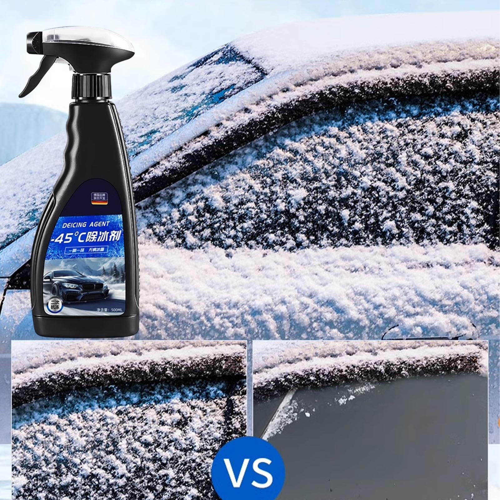 Spray Sbrinatore Per Vetri 100 Ml | Antigelo Per Parabrezza Auto E Camion | Rimuove Neve E Ghiaccio