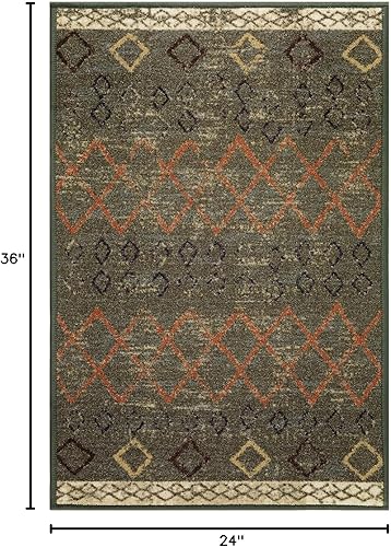 Miniatura 2 de Antep Rugs - Alfombras antideslizantes de 2 x 3 pies (antideslizante) con parte trasera de goma, de estilo antiguo, bohemio, marroquí y con pelo