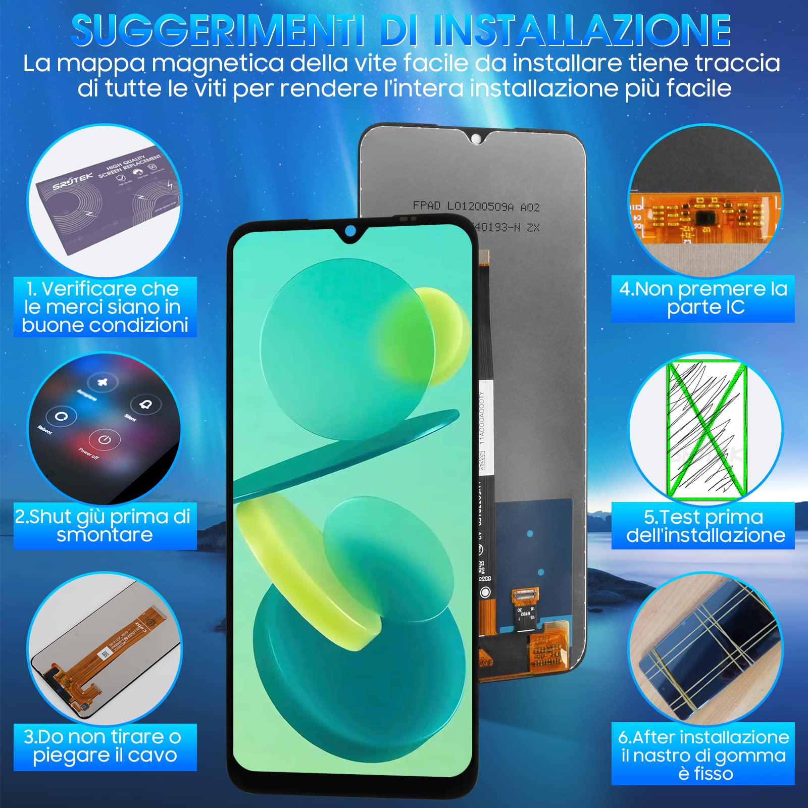 Écran Complet (Vitre + LCD) Pour Xiaomi Redmi 9A - Modèles M2006C3LG/LI/LC - Noir - Neuf