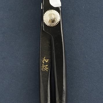 Japanese Cherry Blossom Bonsai Essential Tool Kit, Japanese Yasugi Steel Twig Bonsai Scissors, Concave Branch Cutter, 8 inch 200 mm + Stainless Tweezers + Tree Sap Eraser Set of 4