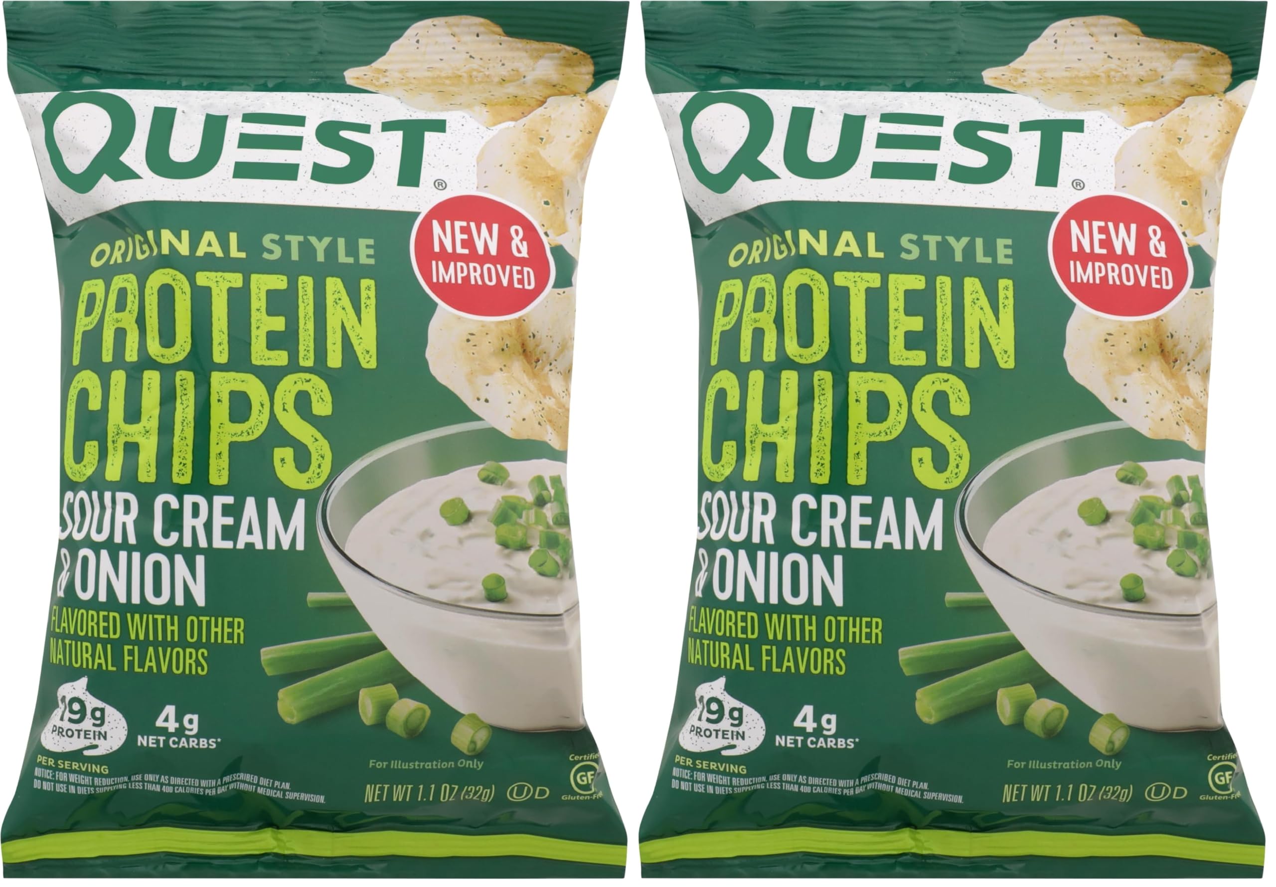 Quest Nutrition Protein Chips Sour Cream & Onion 21g Protein 2-Pack | Quest 21g Protein 21g - main product image
