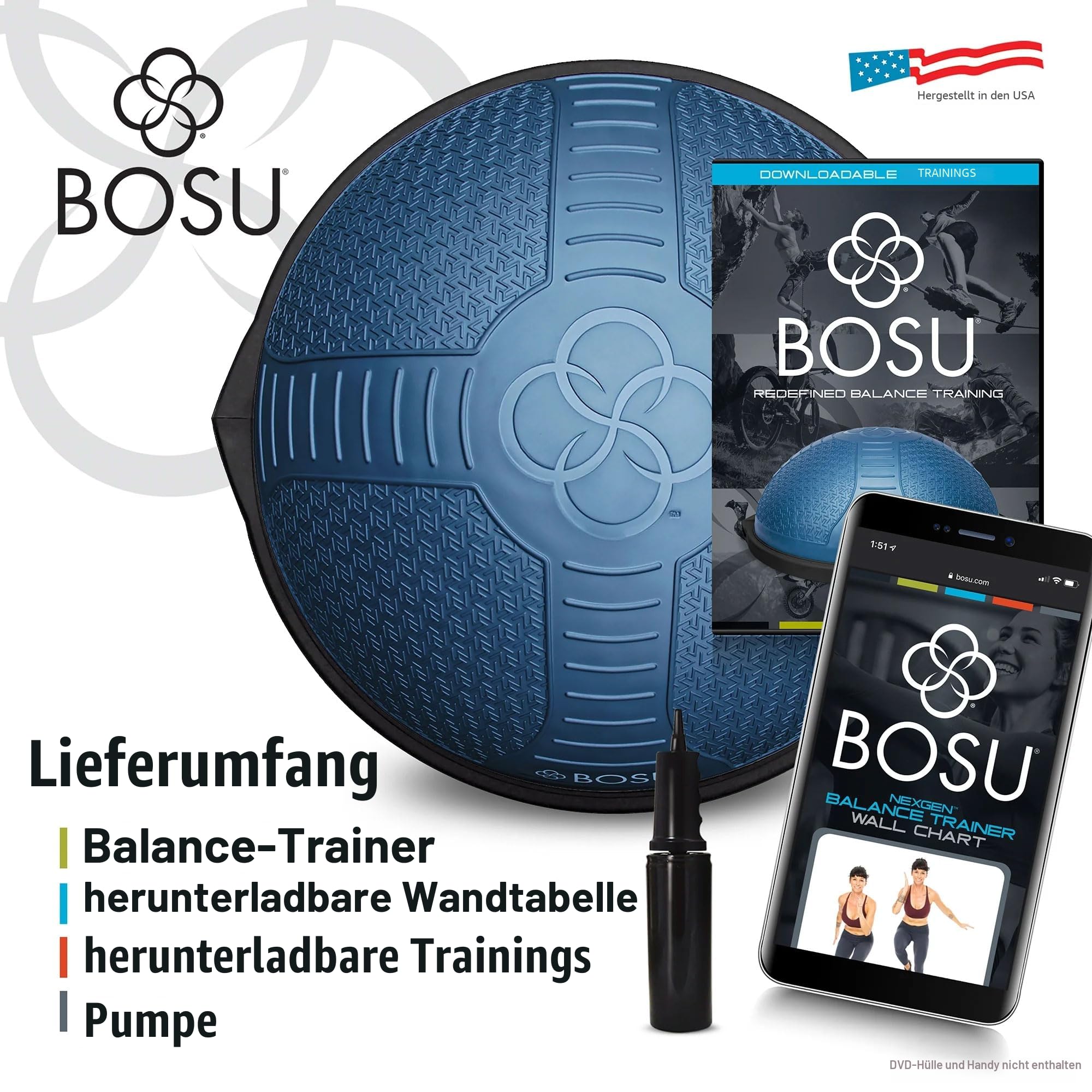 BOSU NexGen Balance-Trainer für Zuhause, ideal für präzise Körperhaltung und Cueing für Cardio-, Beweglichkeits-, Kraft-, Rumpf-, Gleichgewichts- oder Mobilitätsübungen