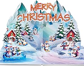 CUTPOPUP Penguin Land 3D Christmas Cards 2025, Christmas Greeting Cards, Christmas Greeting Cards, Christmas Cards, Christmas Cards, Xmas Cards (Penguin Land) US8-CN311IT