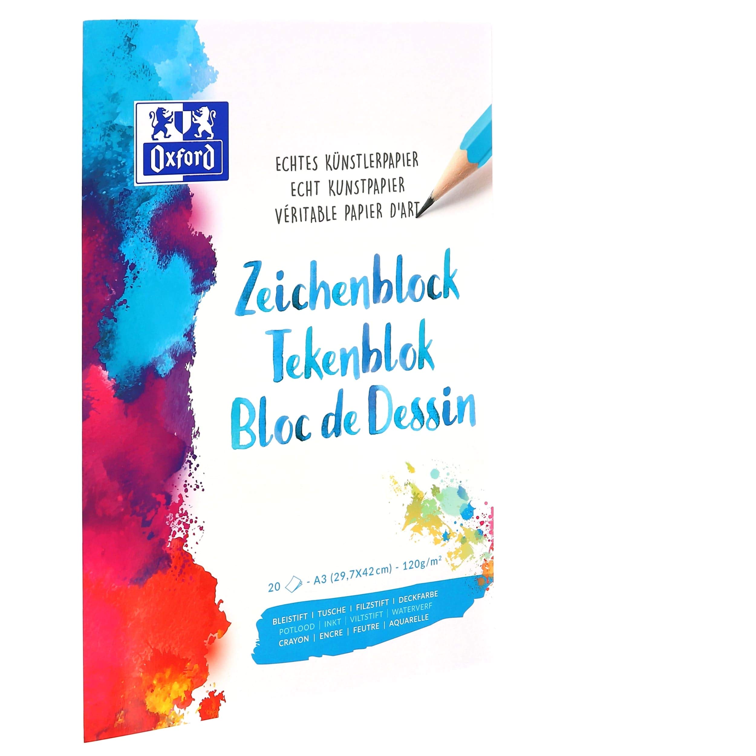 OXFORD Lot de 10 blocs à dessin pour l'école - Format A3-20 feuilles blanches