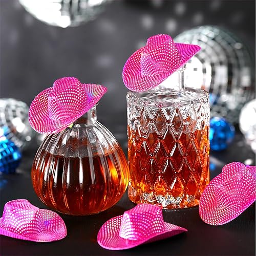 Miniatura 3 de Sotiff 12 Pcs Mini Cowboy Hat Tiny Disco Glitter Hats for Crafts Little Miniature Western Hats for Doll Dessert Pet Gifts