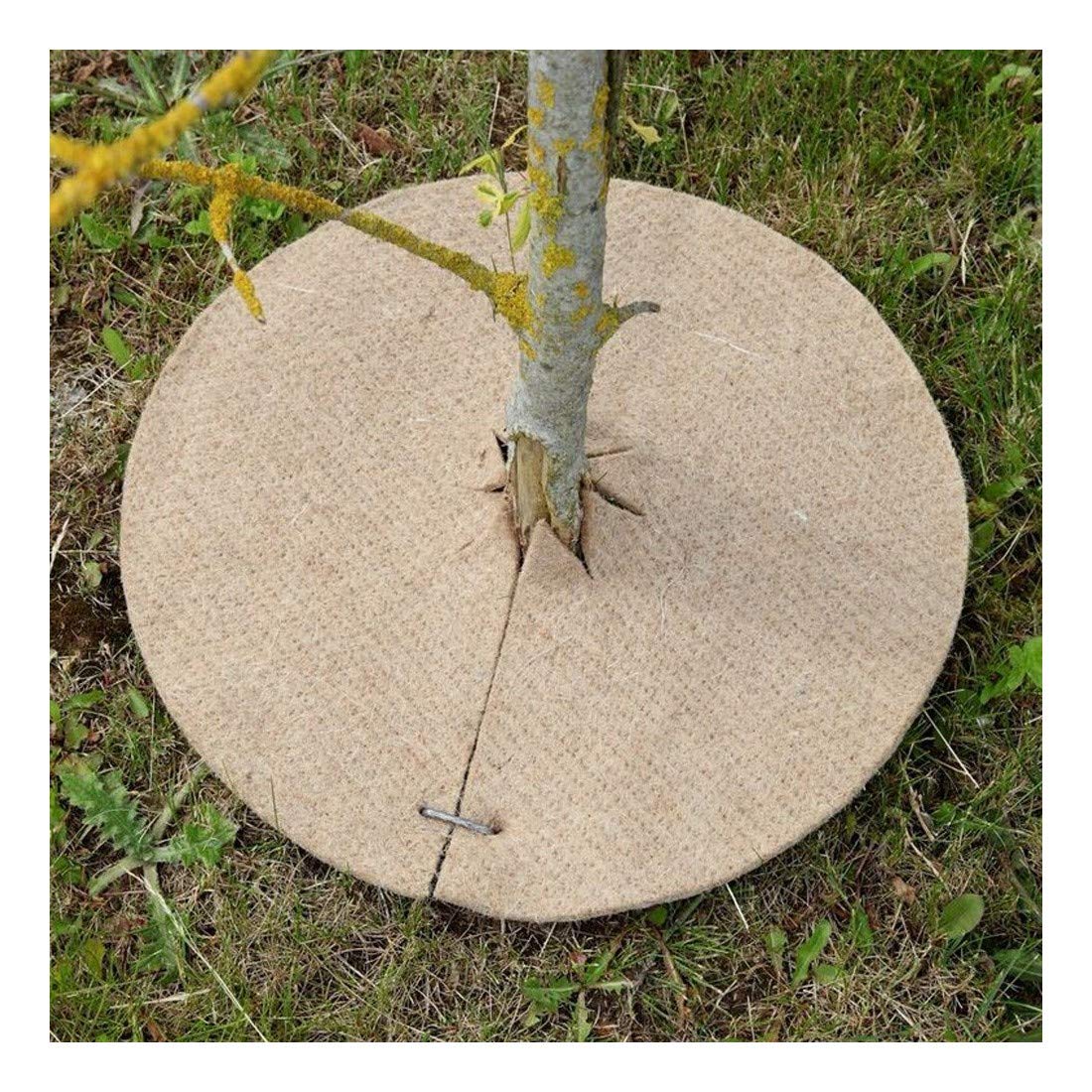 Feutre Jute Paillage Disques Ø 60cm Lot de 2 Naturelle