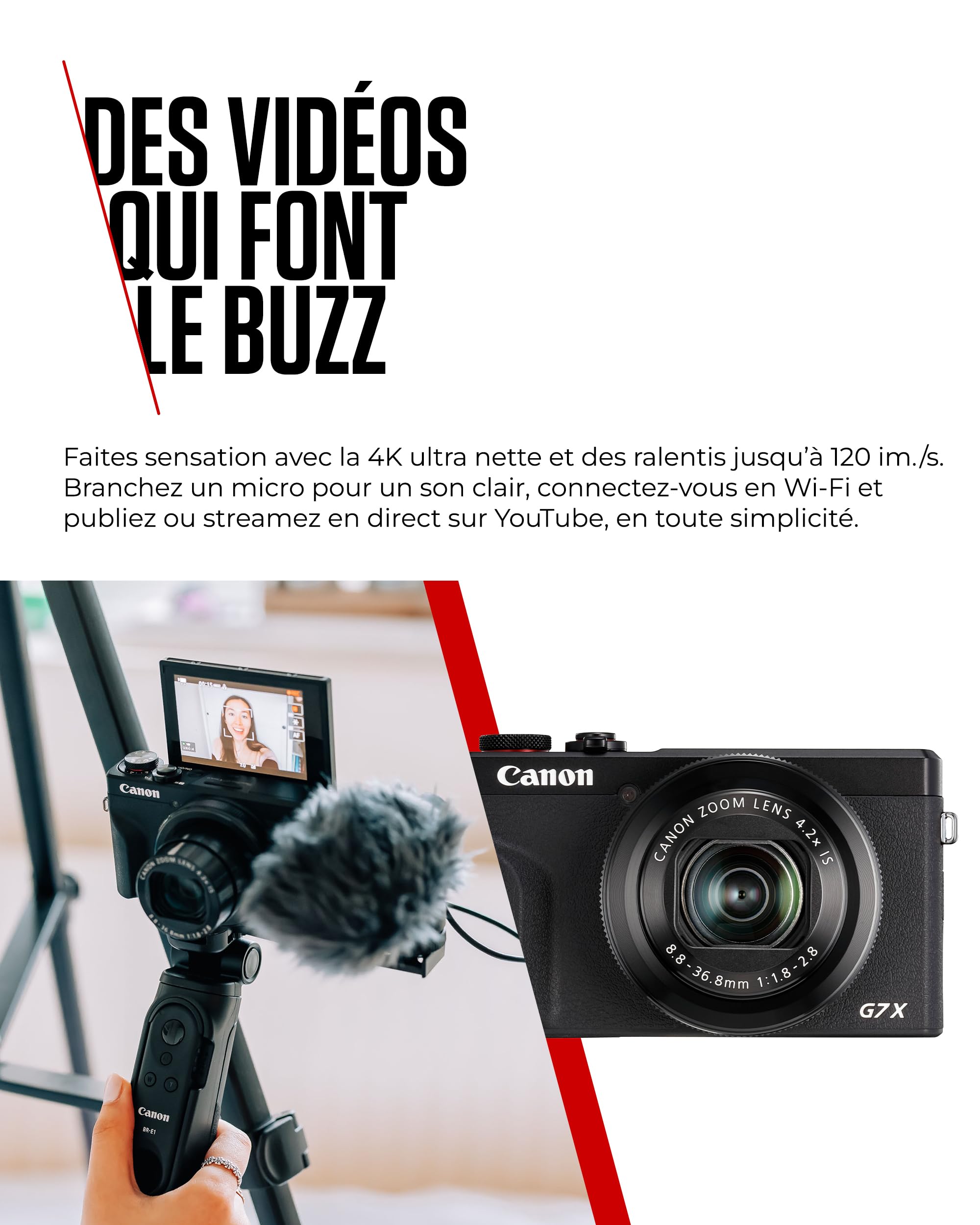 Canon PowerShot G7 X Mark III (Noir) - Appareil Photo numérique avec capteur 1 Pouce et vidéo 4K - Idéal pour Le vlog - Wi-FI et Bluetooth - Adopté par Les Créateurs Nomades