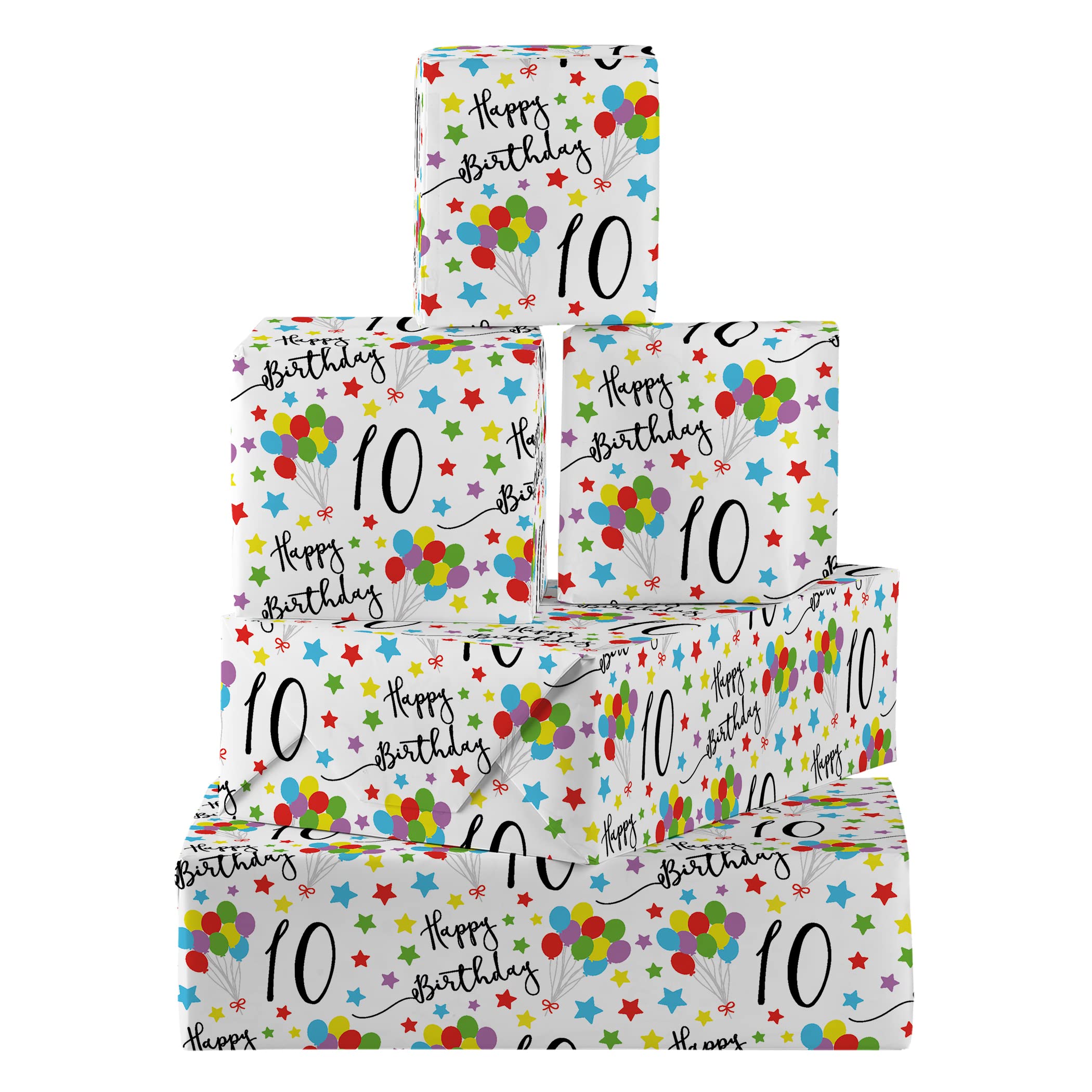 Hunts England - 5 Sheets Of 19th Birthday Fun Wrapping Paper - Includes 5 Gift Tags - Age 19 Folded Gift Wrap For Him/Her - Iconic Collection - Colourful Age Nineteen Gift Wrap