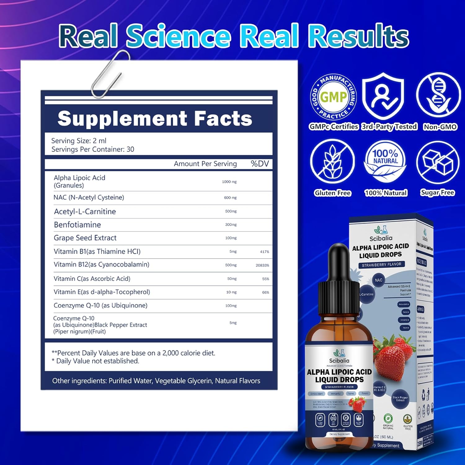 Alpha Lipoic Acid 1000mg Liquid Drops, Max Strength 11-in-1 ALA Supplement w. Acetyl L-Carnitine Benfotiamine & B1 B12 C E, Alpha-Lipoic Acid Nutritional for Neuropathy Nerve Energy Antioxidant - Image 7