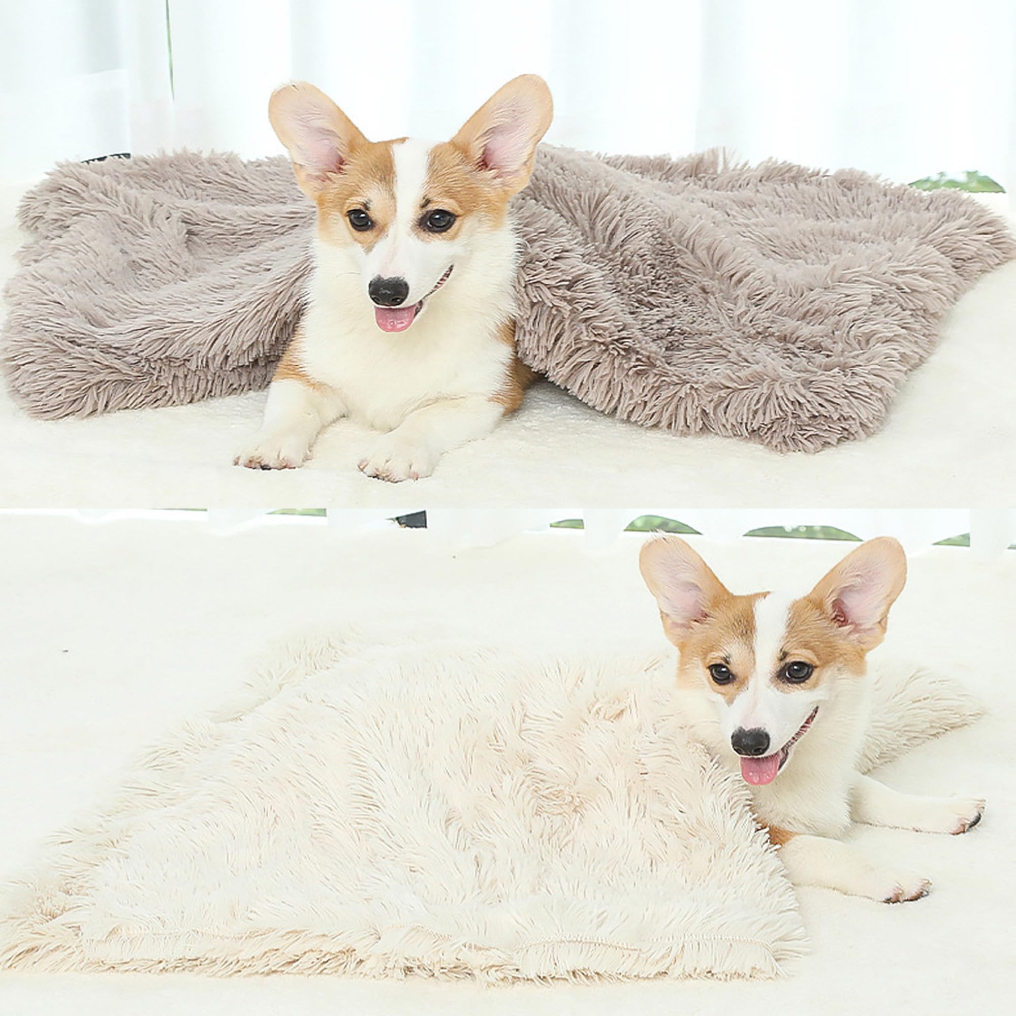 Paquete de 2 mantas de felpa, manta suave para mascotas para perros y gatos pequeños y medianos, manta calmante para perros, protege la cama y el sofá, funda de cama para perro, manta cálida para