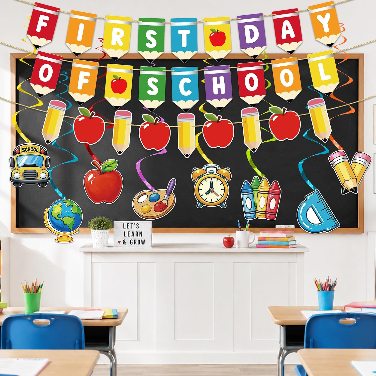 First Day of School Decorations - Pre-Strung First Day of School Banner
