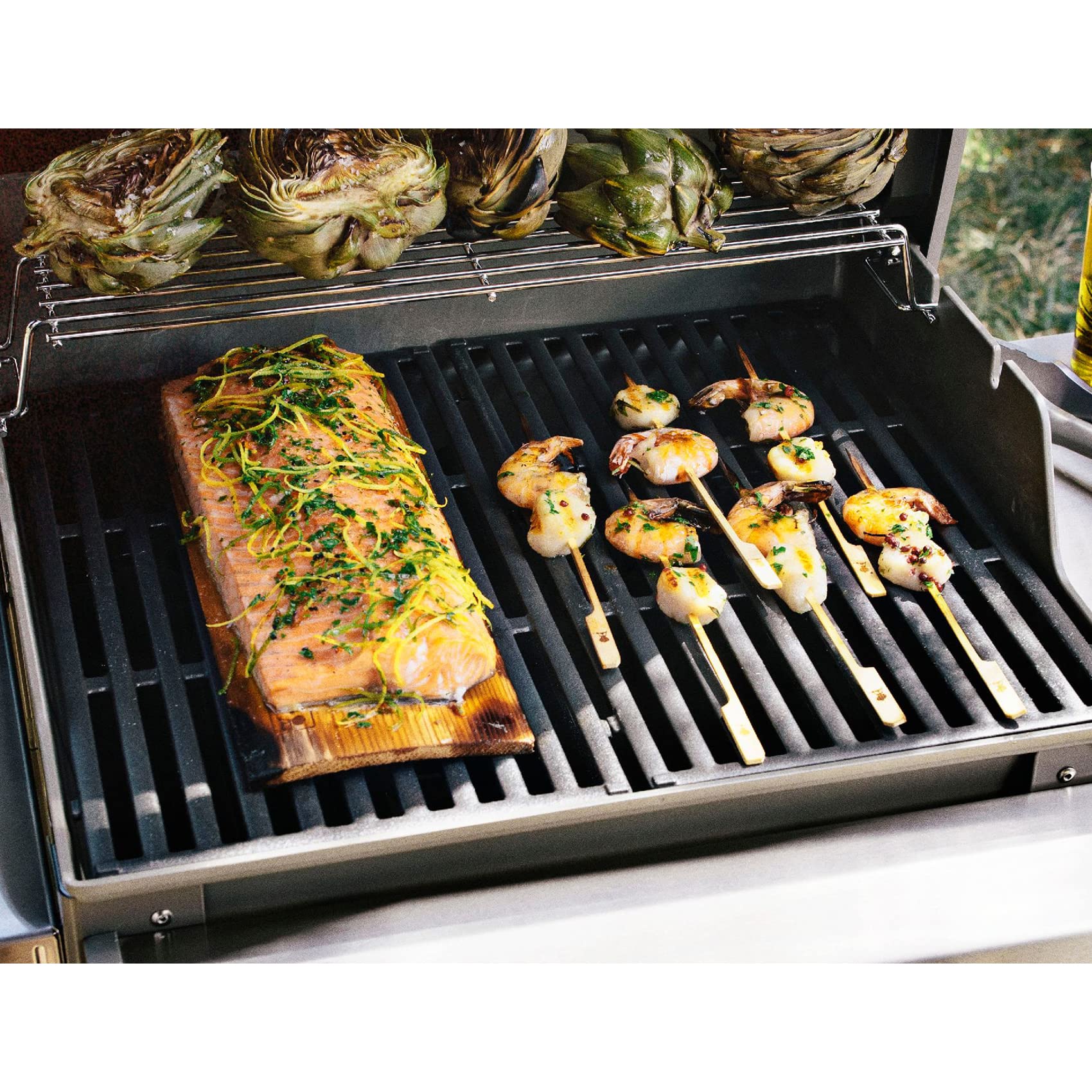 onlyfire Griglia di Cottura in Ghisa per Griglie a Gas Weber Serie Genesis II e Genesis II LX 300, Griglia di Barbecue per Weber Genesis 2022, Griglia di Ricambio per Weber 66802/66095