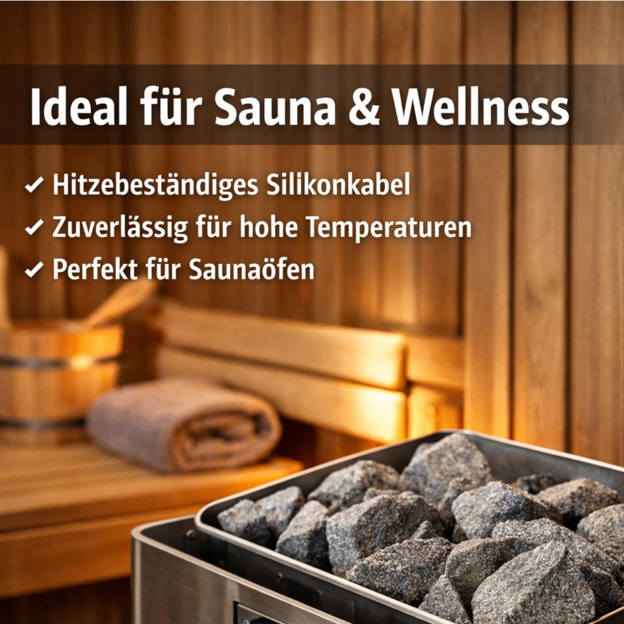 Silikonkabel SiHF-J Meterware - Hitzebeständige Silikonleitung - Saunakabel für Saunaofen und Heizgeräte - flexibel -60 bis +180C - verschiedene Querschnitte (3x1,5 mm², 20 Meter)