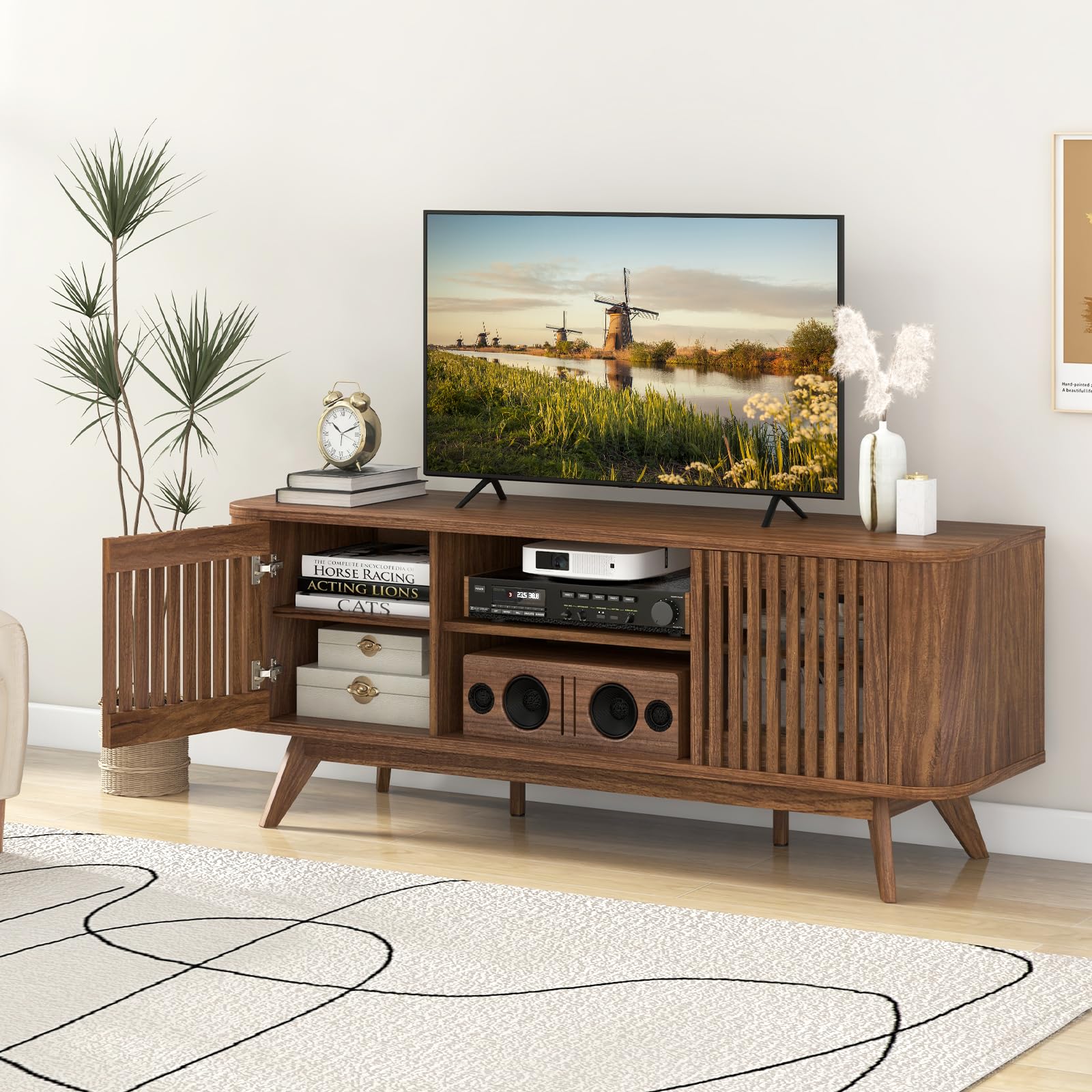 Giantex Fluted TV Stand for TVs up to 60