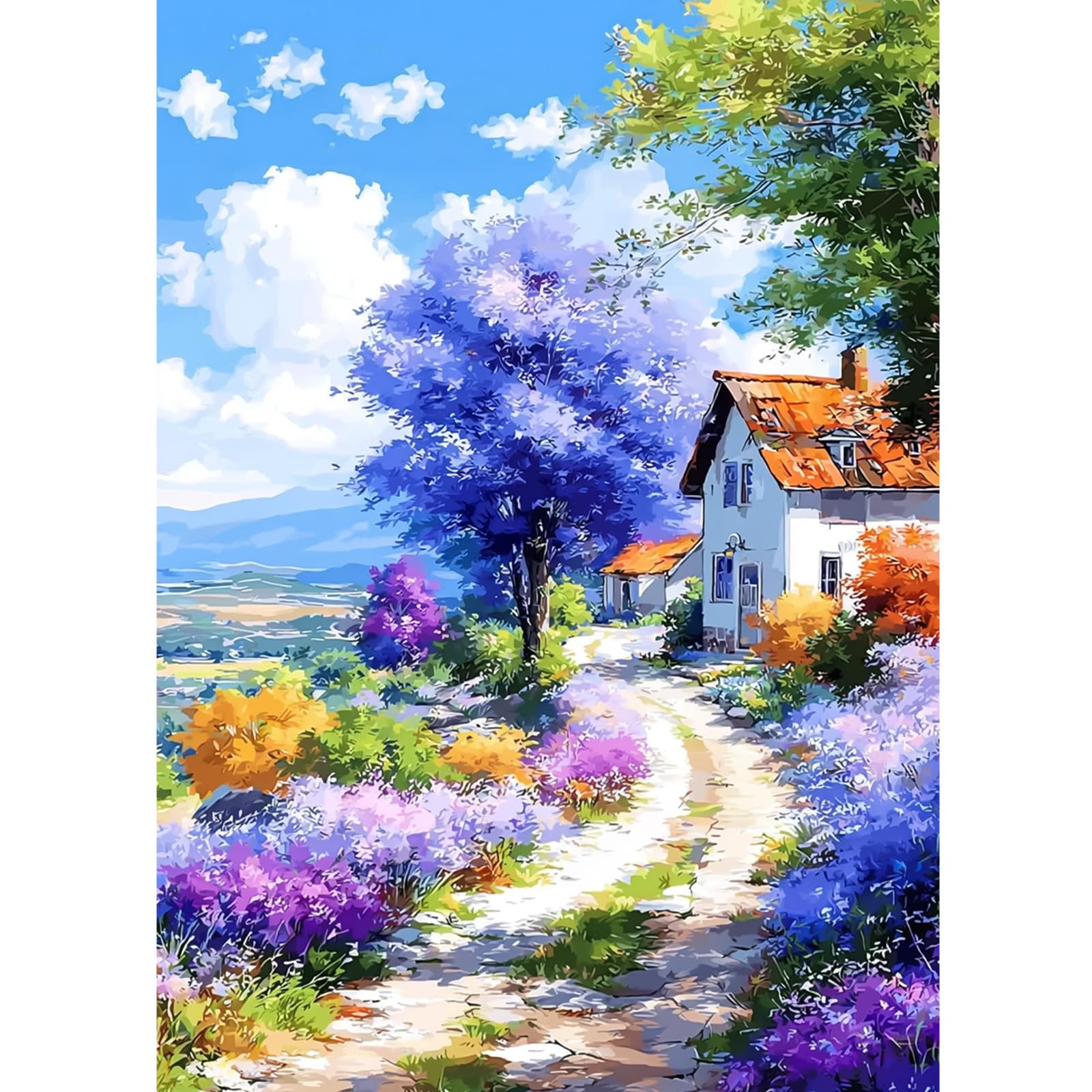 CEOVR Landscape Diamond Painting Kits Adults DIY Diamond Art Kits Adult 30x40cm Beautiful Countryside 5D Gem Art Craft Set for Leisure Time — image 1