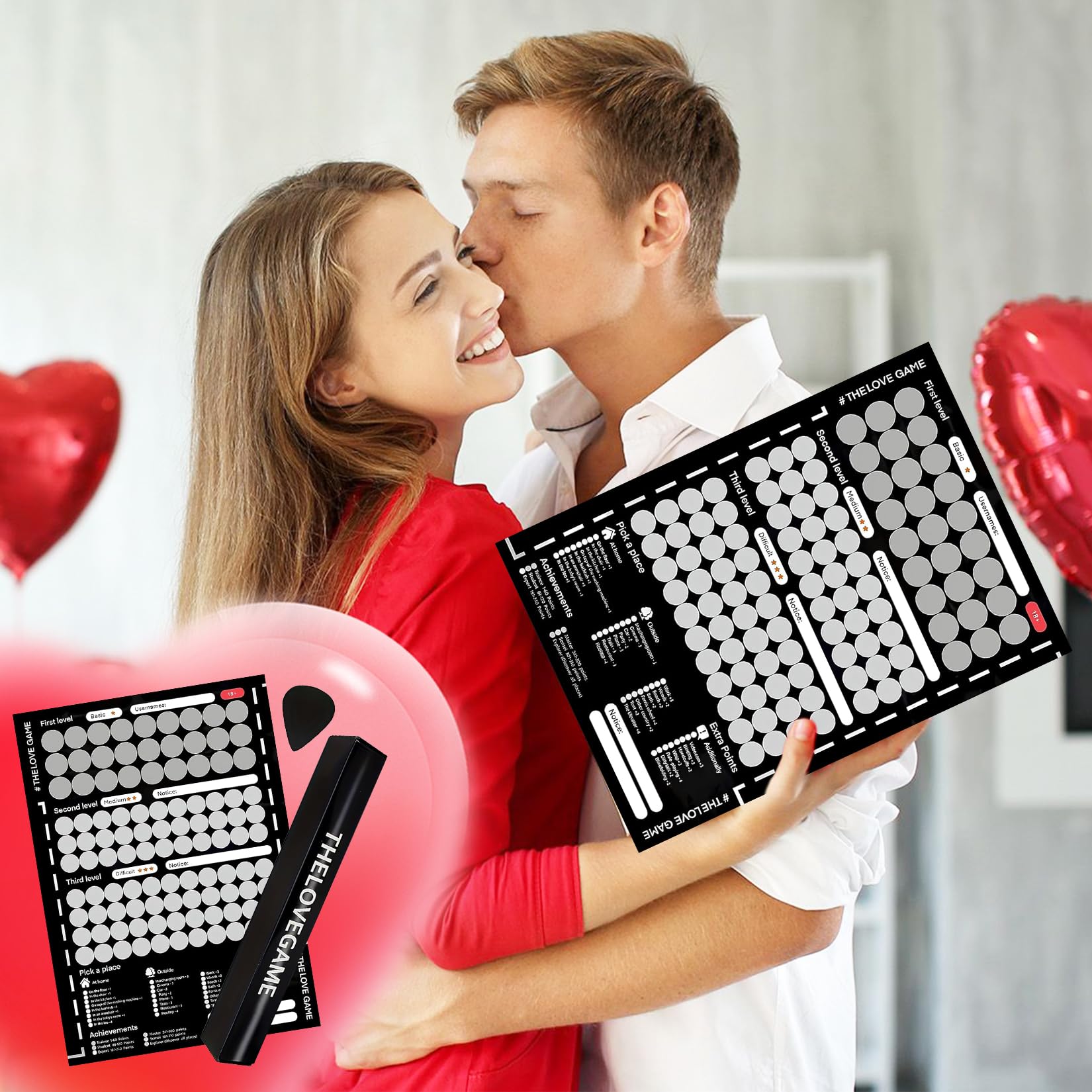 VOHESEA 100 poster da grattare per coppie, 100 date, lista dei secchi di coppia per coppie, poster con stampa a colori, idee per San Valentino, carta da parati fotografica, decorazione da parete