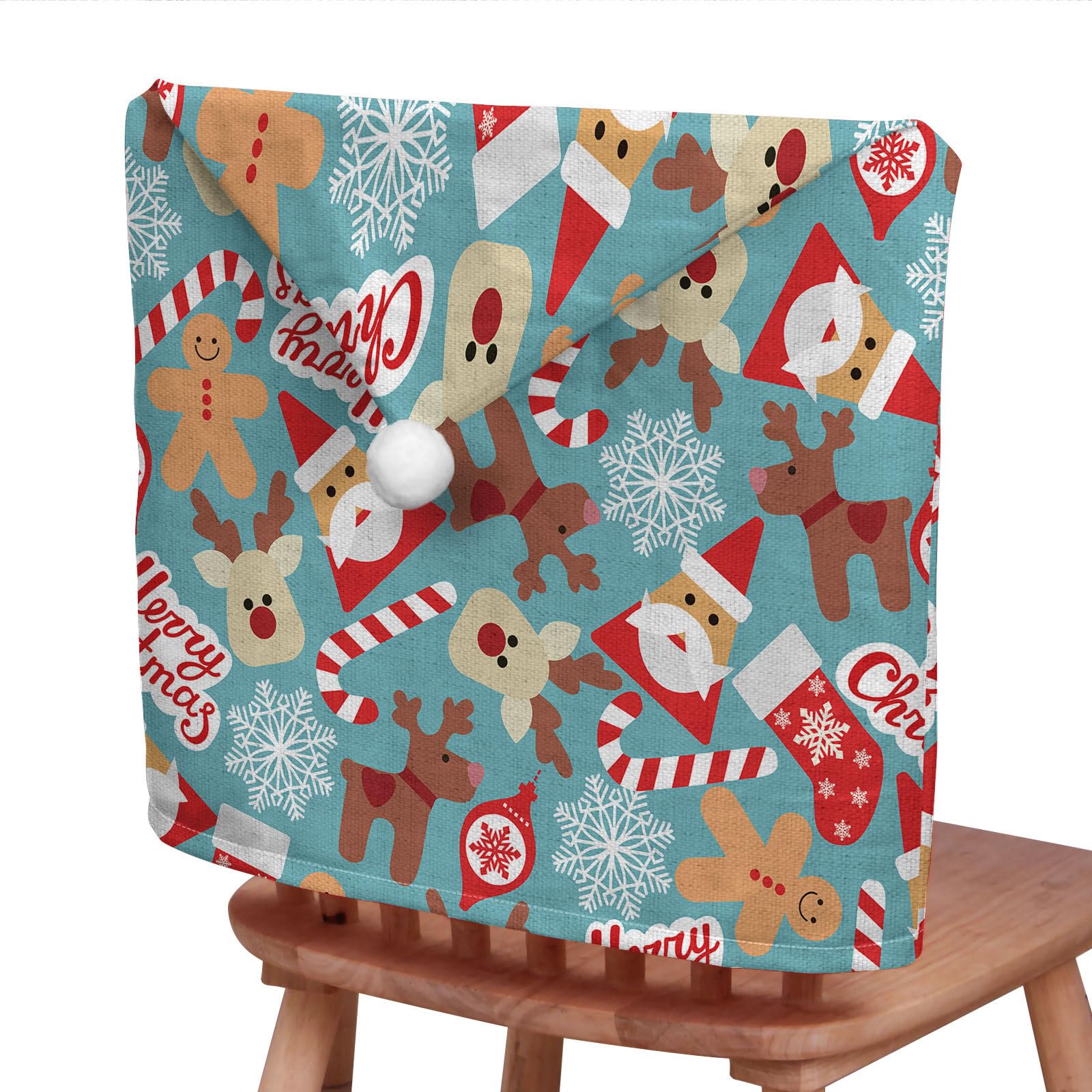 Treer 2024 Fundas para Sillas Navideñas, 4/6/8 Piezas Fundas para Sillas de Comedor de Decoración de Navidad, Fundas Protectoras Sillas de Cocina de Navidad (Árbol de Navidad 8,Lote de 8)