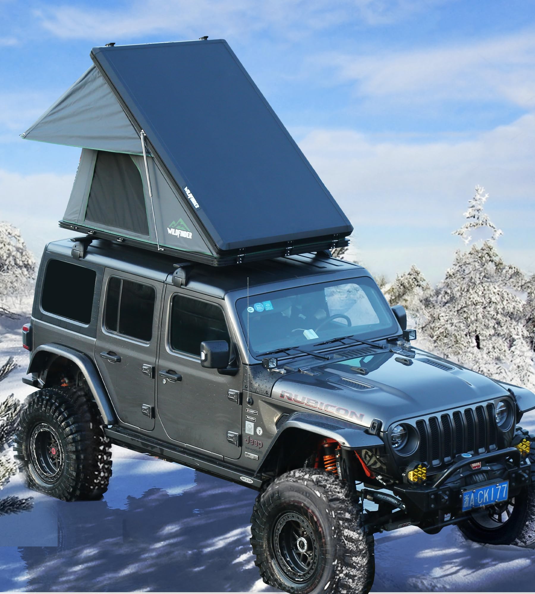 Rooftop Tent Hardshell Roof Top Tent Hard Shell Suitable for Jeep SUV Truck Van，Camping Car Roof Tent for 2-3 Person