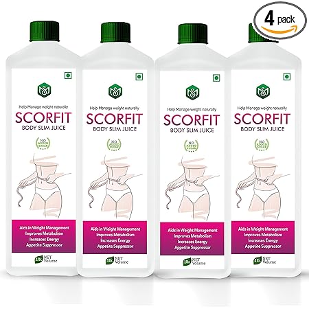 Scorlife Scorfit body slim Juice 1000 ml. | Naturally Weight Management | Pack of 4