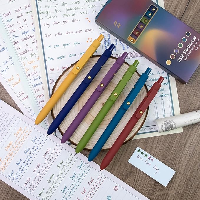 6 Bolígrafos de Gel 0.5mm Punto Fino Multicolor Set para Journaling miniatura 2
