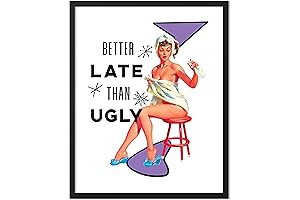 Better Late Than Ugly Pinup Girl Wall Decor