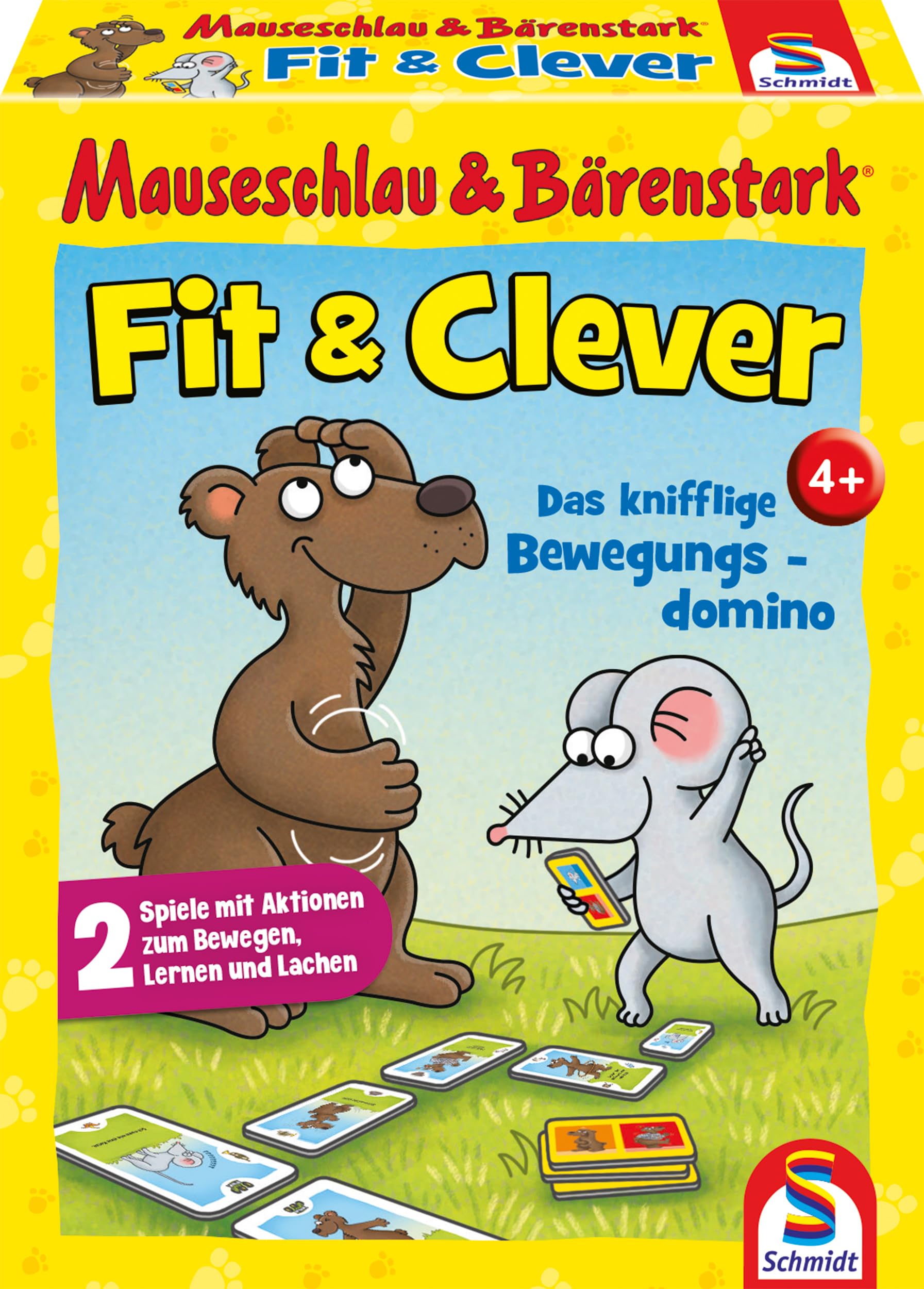 Schmidt Spiele 75059 Mouse and Bear Strong, Fit & Clever, Children's Card Game