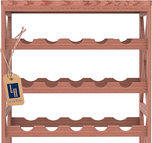 Miniatura 5 de Lavish Home - Estante rústico para botellas de vino que ahorra espacio, para cocina, bar, comedor o salas de estar, estante de almacenamiento